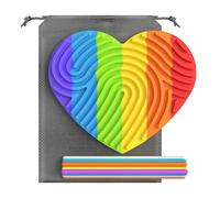 F Fityle Tableau Sensoriel En Silicone pour Activités de Détente, Rangement pour Loisirs, Jouet éducatif pour Bureau et Voiture, CŒur