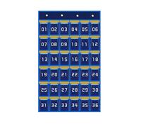 F Fityle Tableaux de poche numérotés pour téléphones portables et calculatrices, support mural, organisateur suspendu sur porte, Bleu 36 pochettes