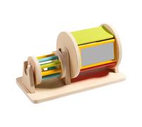 F Fityle Tambour Rotatif pour Bébé, Jouet En Bois pour Bébé, Tambour En Textile à Rouler, Jouet de Reconnaissance pour Bébé