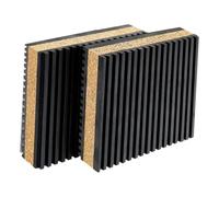 F Fityle Tapis anti-vibrations en liège EVA, tapis amortissant en caoutchouc nervuré, protection de sol, absorbant les chocs pour salle de sport, 2 Pièces 7.5 X 7.5 X