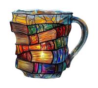 F Fityle Tasse à café multifonction en résine peinte en 3D, idéale pour les bibliothécaires, les enseignants, les lecteurs et les écrivains, Style B