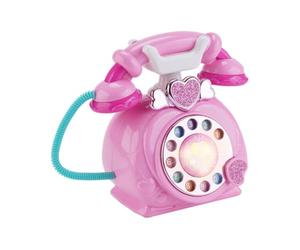 F Fityle Téléphone à l'ancienne, téléphone rotatif, téléphone fixe filaire rétro pour l'éducation précoce, pour enfants, Rose