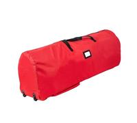 F Fityle Transport pour Sapin Noël à roulettes, Accessoire pour Sapin Artificiel, Fermeture éclair, Tissu Oxford, Multifonctionnel, Rouge 122x38x51cm