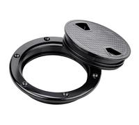 F Fityle Trappe d'inspection Ronde, raccords de Remplacement Robustes pour Plaque de Pont d'inspection, Couvercle de Plaque de Pont de Bateau pour, Noir, 8 Pouces
