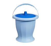 F Fityle Urinal Chambre Pot Pot de Nuit Seau Pot à Uriner avec Couvercle En Matériau PP Réutilisable avec Poignée Facile à Nettoyer Adapté pour Personnes Âgées, Bleu avec anneau