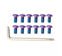 F Fityle Vis de Vélo M5 X 9mm, 4x12 Pièces/ensemble, Freins à Disque de Vélo, Boulons de Rotor, écrous, Vis à Tête T25 avec Revêtement de Colle