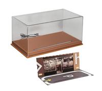 F Fityle Vitrine de voiture moulée sous pression 1:24, avec scène de stationnement de voiture, organisateur de Simulation, décor de bureau, étui de modèle de, Brun