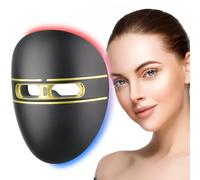 F FIWENE Masque facial à LED pour thérapie lumineuse, éligible FSA ou HSA - Portable et rechargeable - Appareil de thérapie par la lumière rouge et bleue - Masque de thérapie par la lumière pour