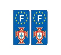 F FPF doré Portugal foot autocollant plaque - Angles : arrondis