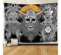 F-FUN SOUL Tapisserie Viking Odin Nordic Warriors - 203,2 x 152,4 cm - Tapisserie murale à suspendre pour salon et chambre à coucher - GTZYFS1107