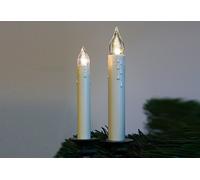 F-H-S Bougie d'arbre LED Slime Line extension sans fil intérieur incl. piles AAA 12,5cm Ø1,35cm ivoire 5 bougies