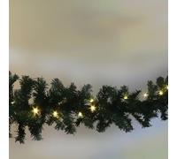 F-H-S Guirlande de sapin 270 cm pour l'extérieur lumières blanches chaudes