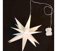 F-H-S International Étoile de Noël LED pour extérieur Étoile suspendue 35cm Batterie blanc chaud 6/18h Timer