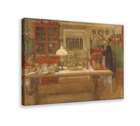 F I N U C B 23+ Carl Larsson Impression sur toile avec inscription « Getting Ready for A Game » par Carl Larsson Impression sur toile murale 40 x 60 cm