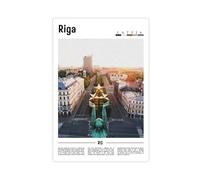 F I N U C B Riga Lettonie - Impression d'art mural nature et montagne, voyage pour randonneurs, campeurs, salon, sans cadre, 50 x 75 cm