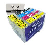 F-INK Cartouche d'encre Rechargeable Vide Compatible avec Les Cartouches d'encre EP 29 ou 29XL, 4 Couleurs T2991 Noir T2992 Cyan T2993 Magenta T2994 Jaune