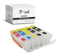 F-INK Cartouches d'encre rechargeables vides compatibles avec 550XL 551XL ou PGI-550 CLI-551, 5 couleurs cartouches d'encre (PGI-550XL PGBK CLI-551XL BK C M Y)