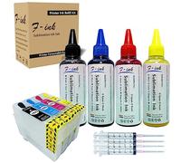 F-INK Ensemble d'encres de Sublimation de 400 ML Compatible avec Les Cartouches d'encre Epson 16 ou 16XL. Fonctionne sur des Tasses/Assiettes/Chemises en Polyester/étuis de téléphone, etc.