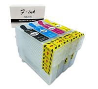 F-ink Lot de 4 cartouches d'encre vides rechargeables de rechange pour cartouche d'encre 603 ou 603XL - 4 couleurs (603XL noir, cyan, magenta, jaune)