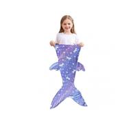 (F)Kids Mermaid Tail Blanket Soft Warm Plush Sleeping Bag Glow in the Dark Wearable Sleeping Sack Photo Prop Throw Blanket