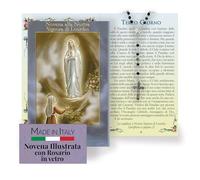 F.LLI BONELLA - Neuvaine à Notre-Dame de Lourdes avec brochure illustrée et chapelet en verre inclus - Ornement religieux