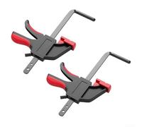 F - Lot de 2 colliers de serrage de type F pour rail de guide de scie circulaire, mécanisme de libération rapide avec embouts de protection, capacité de mâchoire de 150 mm, rouge et noir