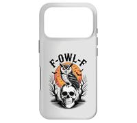 F-Owl-F Chouette Amusante Halloween Gothique effrayante Lune crâne Chauve-Souris Coque pour iPhone 17 Pro