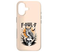 F-Owl-F Jeu de Mots Amusant pour Halloween Motif Chouette sur tête de Mort Chauve-Souris et Lune Coque pour iPhone 17