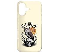 F-Owl-F Jeu de Mots Amusant pour Halloween Motif Chouette sur tête de Mort Chauve-Souris et Lune Coque pour iPhone 17