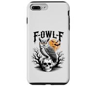 F-Owl-F Jeu de Mots Amusant pour Halloween Motif Chouette sur tête de Mort Chauve-Souris et Lune Coque pour iPhone 7 Plus/8 Plus
