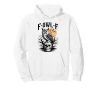 F-Owl-F Jeu de Mots Amusant pour Halloween Motif Chouette sur tête de Mort Chauve-Souris et Lune Sweat à Capuche