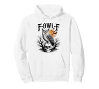F-Owl-F Jeu de Mots Amusant pour Halloween Motif Chouette sur tête de Mort Chauve-Souris et Lune Sweat à Capuche