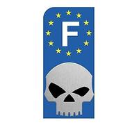 F - Punisher logo 39 autocollant plaque immatriculation auto sticker tête mort - Couleur : arrondis - Angles : arrondis