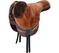 F.R.A. Selle avec fourrure Macon extra Poignée en cuir amovible Cob = Pur-sang