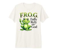 F.R.O.G. Fiez-Vous entièrement à Dieu Christian Frog T-Shirt Haut de Gamme