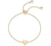F-riendship Lot de 2 bracelets d'amitié assortis en acier inoxydable plaqué or avec breloques en forme de cœur pour amitié, bracelets d'amitié pour mère et fille, 1pcs, Métal, Pas de gemme