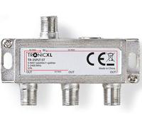 F Satellite Séparateur Distributeur Splitter Large bande Câble répartiteur d'antenne 3 Voies TV souple pour TNT télévision par SAT UHF VHF câbles HD 3D 4K numérique DVB-S2 BK Radio