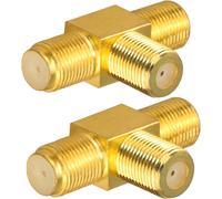 F Splitter Connecteur 3 Voies F Femelle à Double F Femelle Connecteur Triple T Adaptateur en Forme de T pour Antenne TV Vidéo Magnétoscope F Connecteur Combiner 2 Pack