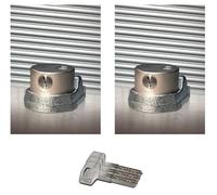 F.T. 4965 Fortress - Cadenas en Acier en Douille pour Porte Roulante (Paire de Clés de Sécurité KA)