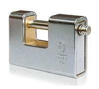 F.T. BUNKER - Cadenas Rectangulaire Blindé en Acier, Ultra Robuste, extérieur (96mm, Clé Radiale)