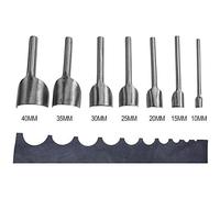 F&T Lot de 7 Emporte-pièces Demi-Ronds pour Cuir et Ceinture, 10 à 40 mm, Acier à Haute Teneur en Carbone