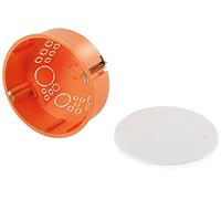 F-tronic Mur Creux-Junction Box, diamètre : 120 mm, avec Couvercle, capacité : 20 mm, orange/e815