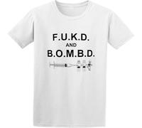 F.U.K.D. and B.O.M.B.D. Chris Morris Brasseye Cult TV Comedy Men Cotton Blend T Shirt White S