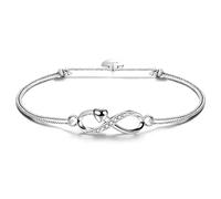 F.ZENI bracelet femme en argent sterling 925 bracelet infini étincelle zircone cubique amour pour toujours bracelets pour femmes filles bijoux cadeau avec boîte-cadeau