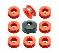 F016800175 Bobine de Fil pour Bosch Art 23 26 30 Easytrim et Combitrim, Pro-Tap Automatique Bobine Cordon Souple, 8M x 1,6mm avec Couvercle F016L71088 (8 Bobine + 1 Couvercle)