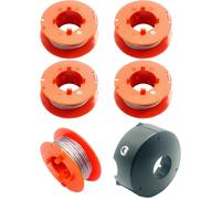 F016800175 Bobine de Rechange pour Coupe-Bordures Bosch Art 23 26 30 Combitrim Easytrim,Pro-Tap,Ligne de rinçage Automatique,8 mètres,avec Couvercle pour F016L71088 (5 bobines et 1 Couvercle)