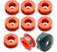 F016800175 Bobine de Rechange pour Coupe-Bordures Bosch Art 23 26 30 Combitrim Easytrim Pro-Tap,Ligne de rinçage Automatique 8 mètres avec Couvercle pour F016L71088 (8 bobines et 1 Couvercle)