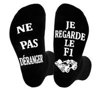 F1 Chaussettes Humour Homme, Chaussettes Fantaisie NE PAS DÉRANGER JE REGARDE LE F1 Chaussettes de Formule 1 Chaussettes de Cadeau D'anniversaire de Valentin Cadeau pour la Fête des Pères pour Hommes