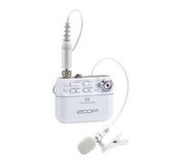 Zoom F2 White Field Recorder and Lavalier Mic