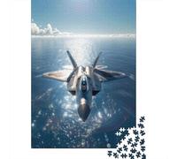 F22 Raptor Over The Ocean Puzzle Adulte De 1000 Pièces, 70x50cm/1000pcs; Pièces Blanches pour Un Tri Ordonné; pour des Moments Calmes sans Écran